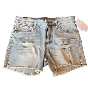 STS Blue Aubrey Shorts Womens 28 Light Wash Distressed Denim 9 Inch Mid Rise New